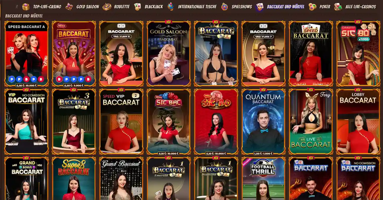 Baccarat-Tisch im Alawin Casino